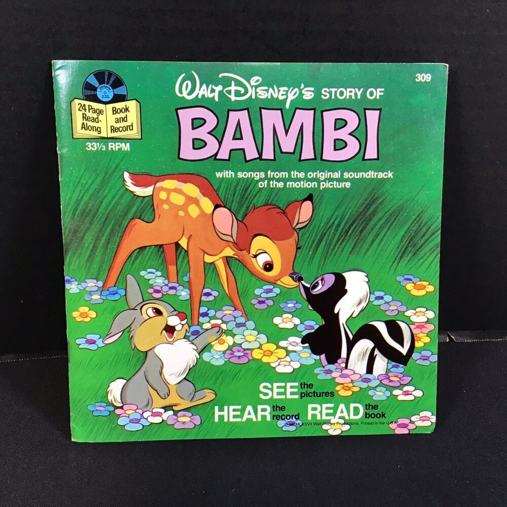 Walt Disney's Story of Bambi Book & Record Disneyland 309 See Hear Read